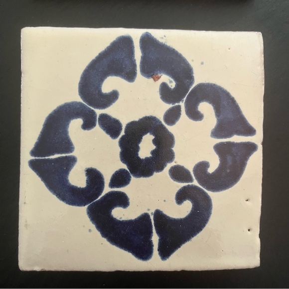 Mexican Hand Painted Terra-Cotta Talavera Vintage Tiles Set of 4 - Picture 4 of 11
